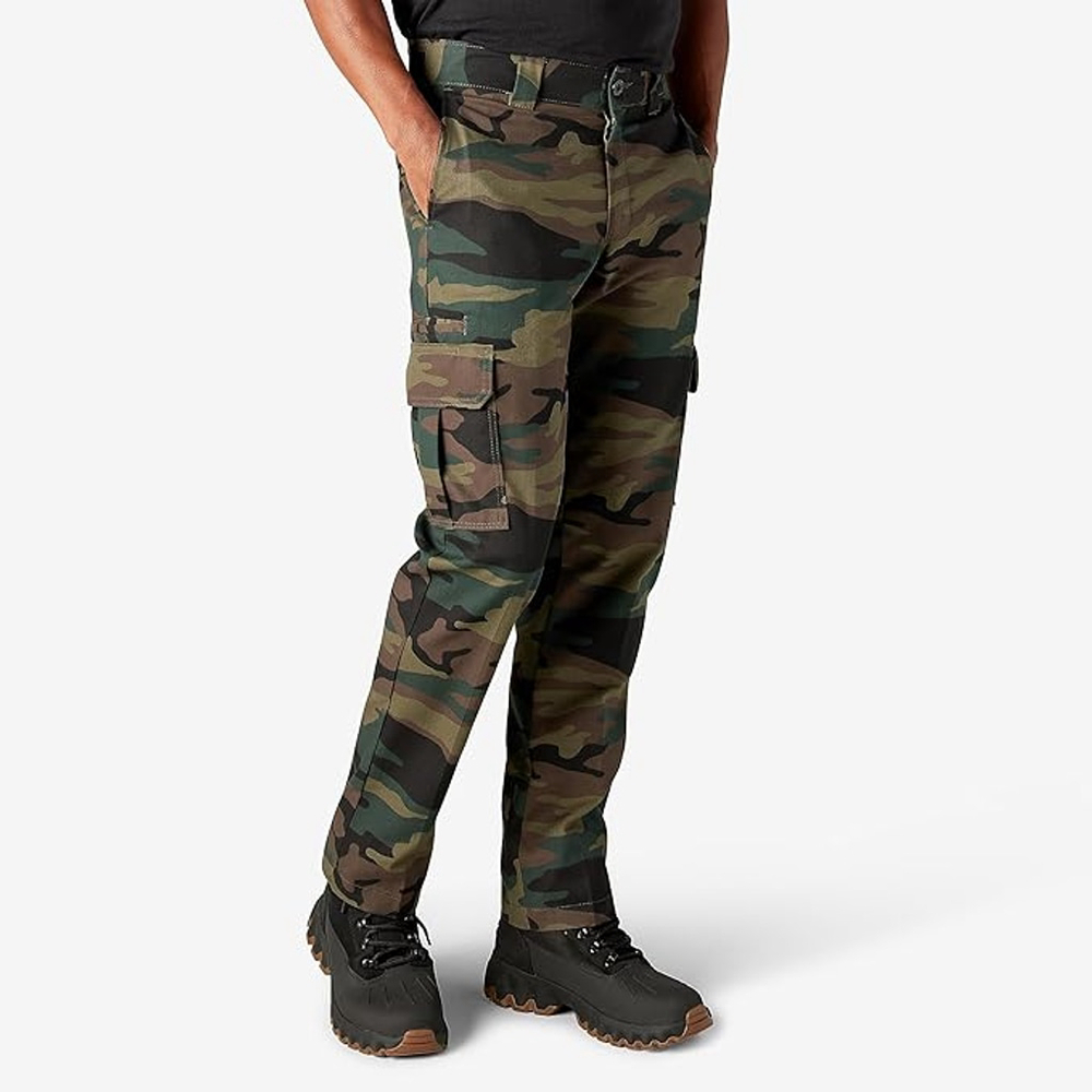 Dickies Men's Slim Fit Straight Leg Cargo Pants, Hunter Green Camo, 34W x 34L - Picture 7 of 12